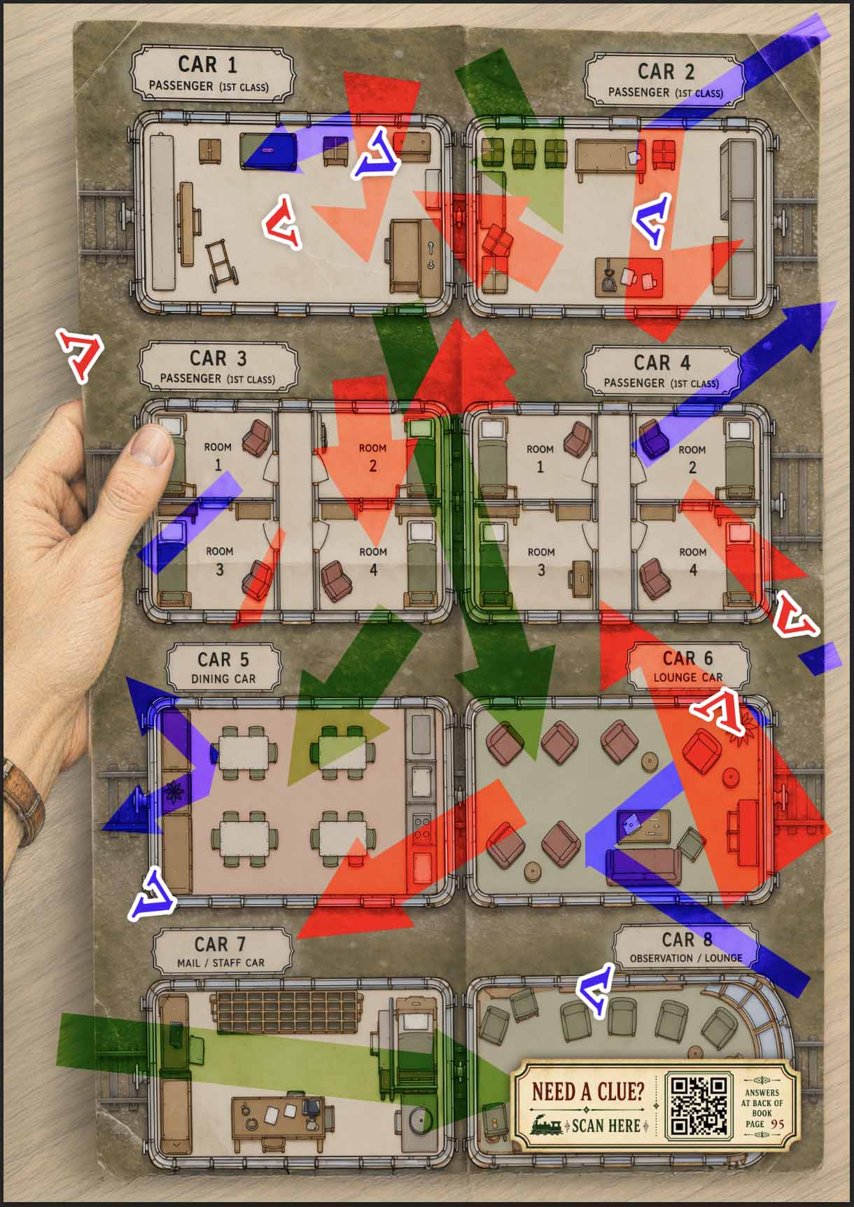 Puzzle map before folding